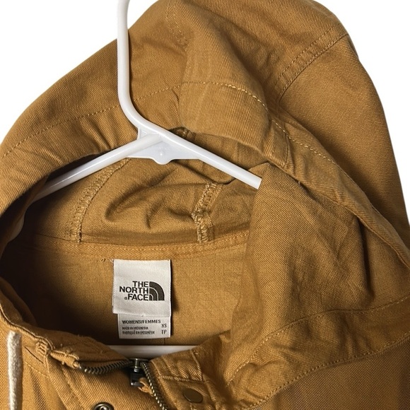 NORTH FACE, cotton jacket,zipper,snaps, PTP 18”, like sm/med tan,yellowstone EC - Picture 9 of 17